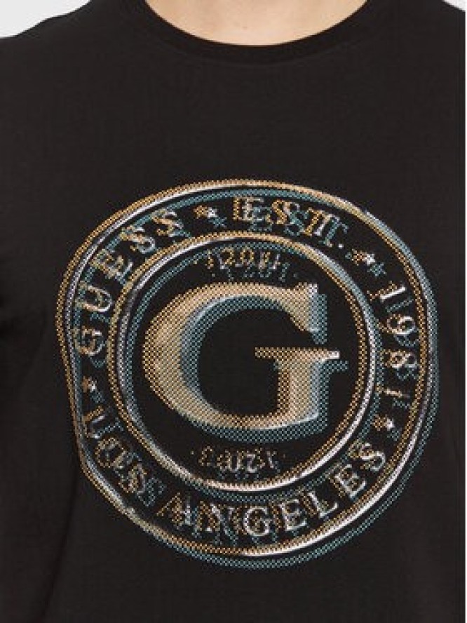 Guess T-Shirt Round Logo M3GI11 J1314 Czarny Slim Fit