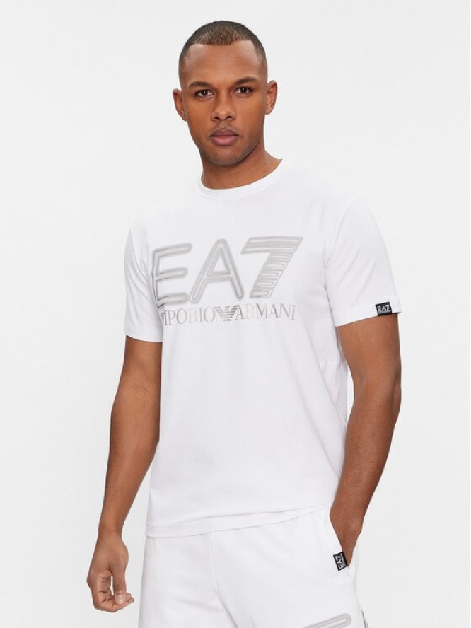 EA7 Emporio Armani T-Shirt 3DPT37 PJMUZ 1100 Biały Regular Fit