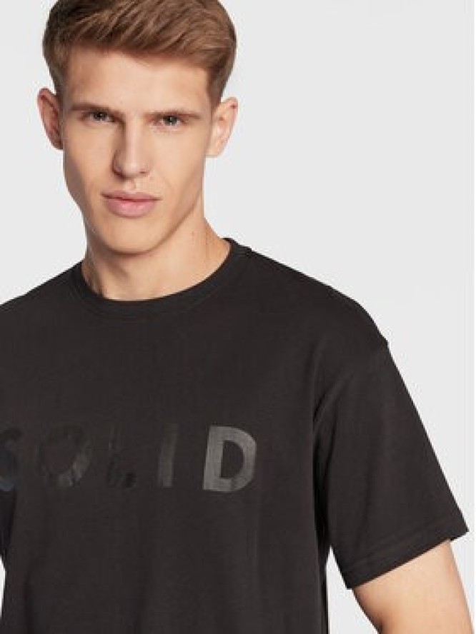Solid T-Shirt 21107193 Czarny Relaxed Fit