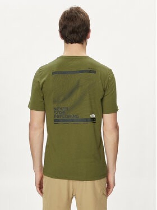 The North Face T-Shirt Foundation Mountain Lines NF0A8830 Zielony Regular Fit