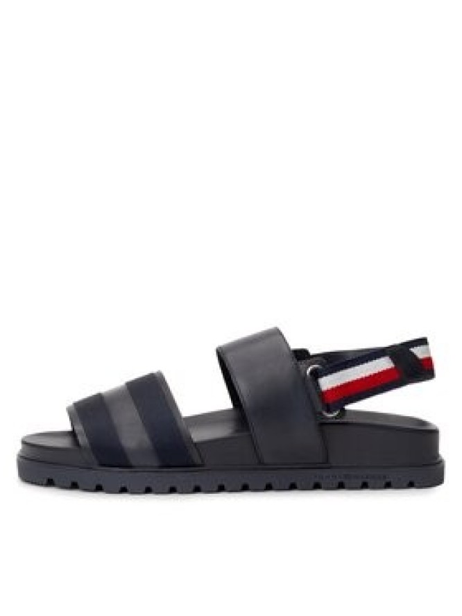 Tommy Hilfiger Sandały Elevated Hilfiger Strappy Sandal FM0FM05008 Granatowy