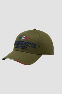 AERONAUTICA MILITARE Zielona męska czapka z daszkiem
