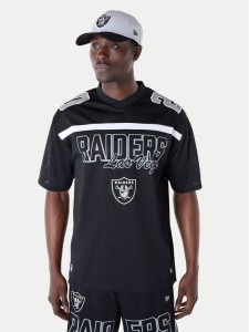 New Era T-Shirt NFL Las Vegas Raiders Mesh Graphic Jersey 60596386 Czarny Regular Fit