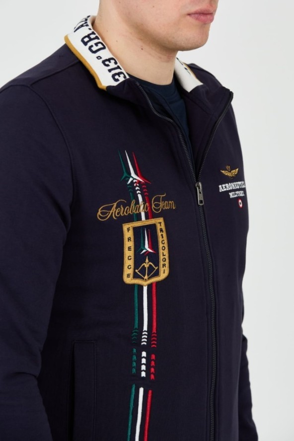 AERONAUTICA MILITARE Granatowa bluza rozpinana