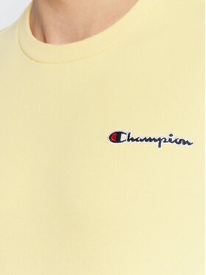 Champion Bluza Small Script Logo Embroidery 217863 Żółty Regular Fit