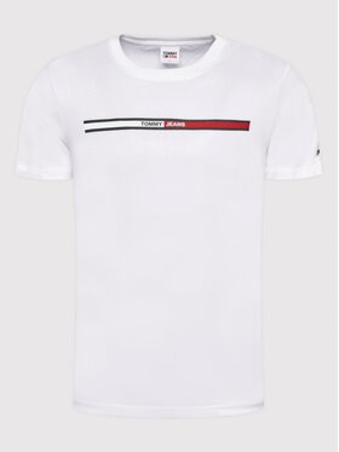 Tommy Jeans T-Shirt Essential Flag DM0DM13509 Biały Regular Fit
