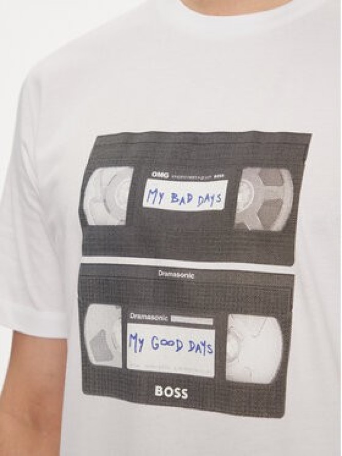 Boss T-Shirt TeRetroLeo 50510021 Biały Regular Fit