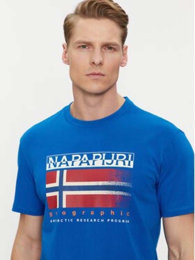 Napapijri T-Shirt S-Kreis NP0A4HQR Niebieski Regular Fit