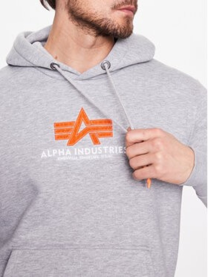 Alpha Industries Bluza Basic Hoody Rubber 178312RB Szary Regular Fit