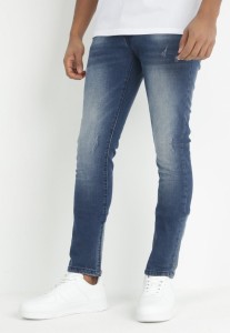 Niebieskie Jeansy Skinny z Przetarciami Akiko