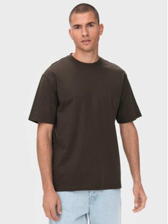 Only & Sons T-Shirt Fred 22022532 Brązowy Relaxed Fit