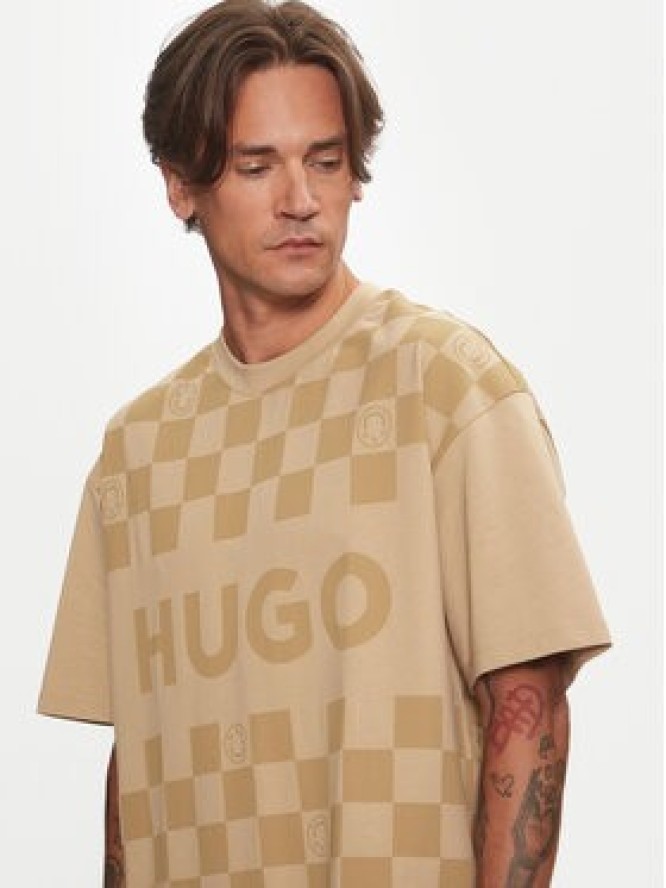 Hugo T-Shirt Narliparo 50517942 Beżowy Loose Fit