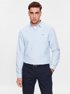 Tommy Jeans Koszula Classic Oxford DM0DM15408 Błękitny Classic Fit