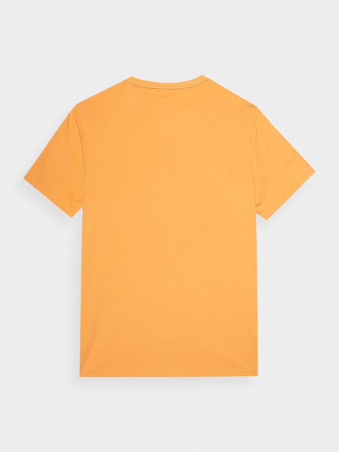 T-shirt regular z nadrukiem męski Outhorn - żółty