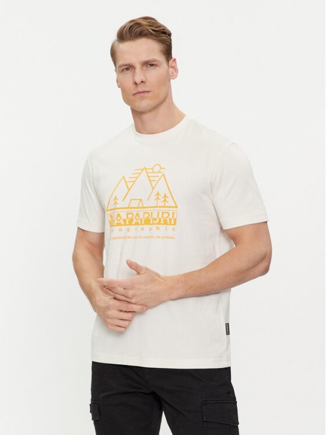 Napapijri T-Shirt S-Faber NP0A4HQE Écru Regular Fit