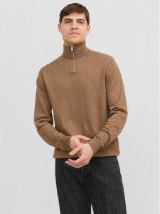 Jack&Jones Sweter 12189339 Brązowy Regular Fit