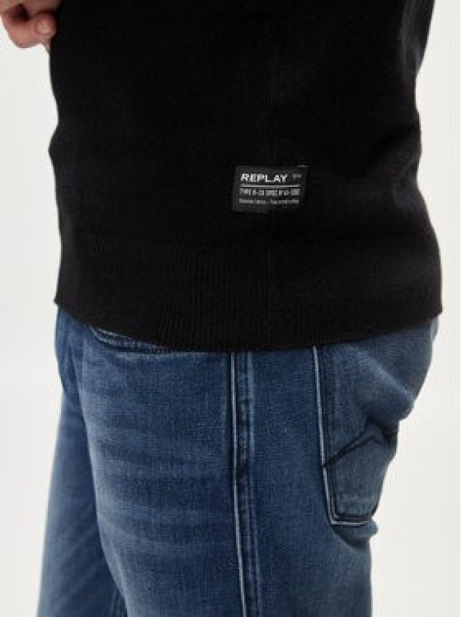 Replay Sweter UK2505.000.G23138 Czarny Slim Fit