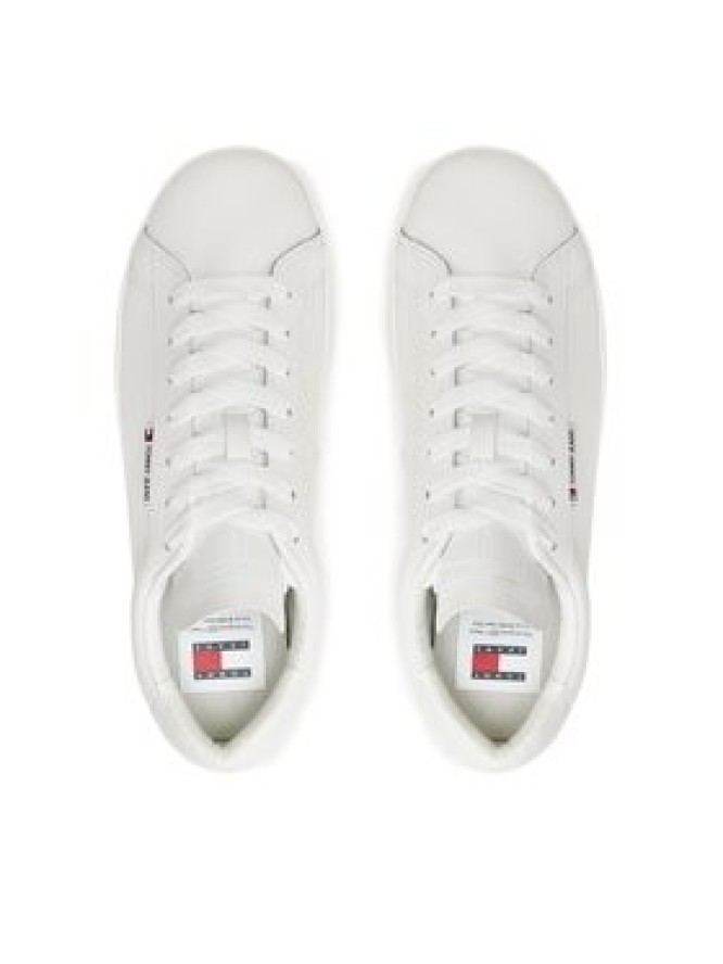 Tommy Jeans Sneakersy Tjm Leather Low Cupsole EM0EM01374 Écru