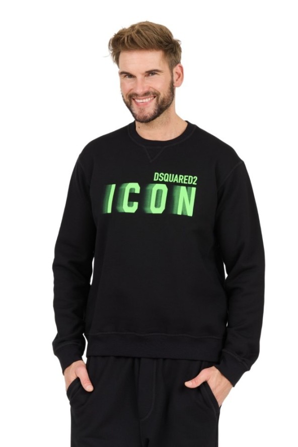 DSQUARED2 Czarna bluza Icon Blur Cool Fit Crewneck