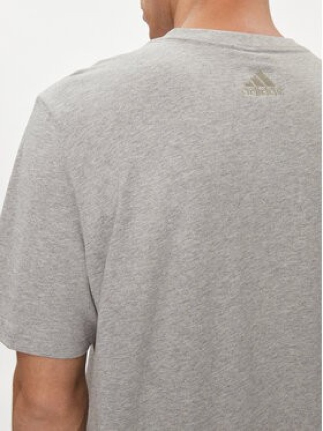 adidas T-Shirt Essentials Single Jersey Linear Embroidered Logo T-Shirt IC9277 Szary Regular Fit