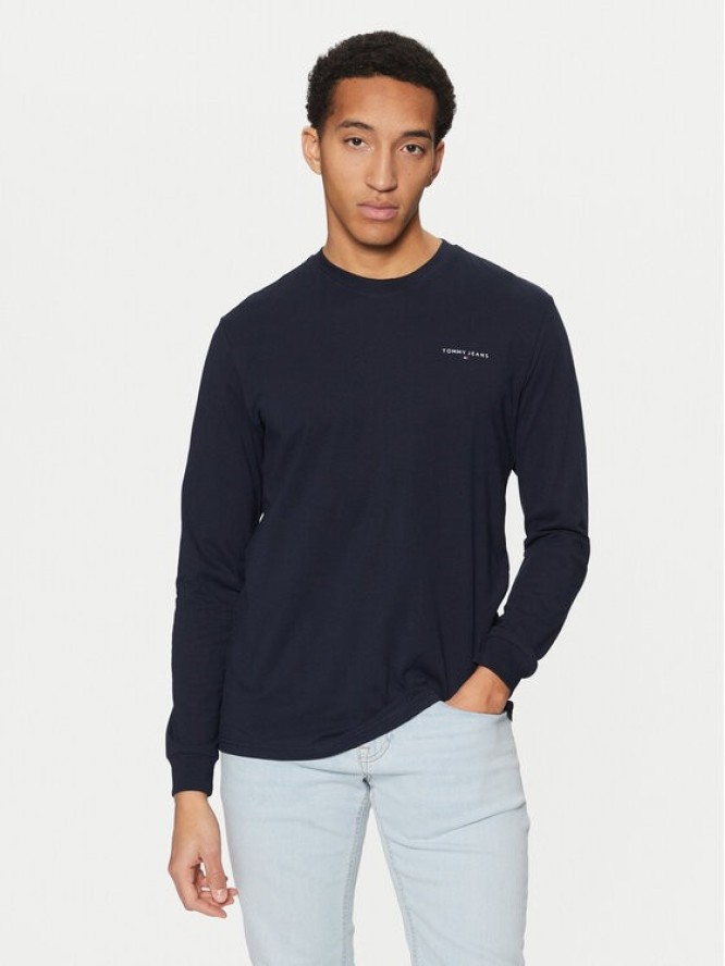 Tommy Jeans Longsleeve Linear DM0DM21138 Granatowy Slim Fit