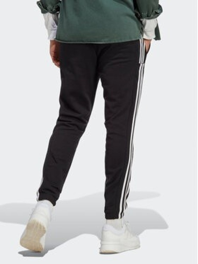 adidas Spodnie dresowe Essentials French Terry Tapered Elastic Cuff 3-Stripes Joggers IC0050 Czarny Regular Fit