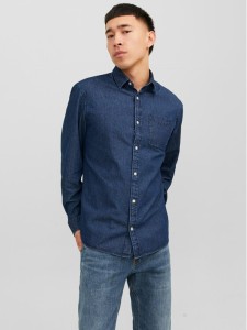 Jack&Jones Koszula jeansowa 12235984 Granatowy Slim Fit