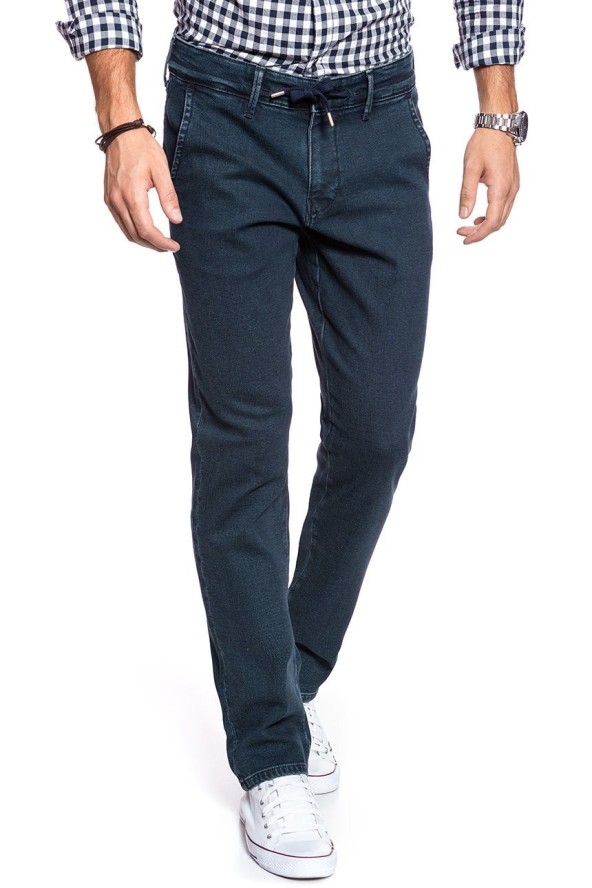 SPODNIE MĘSKIE MUSTANG Jog Chino Denim Blue 1009078 5000 880