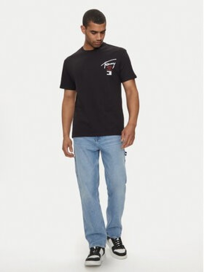 Tommy Jeans T-Shirt Graffiti Sig DM0DM18529 Czarny Regular Fit
