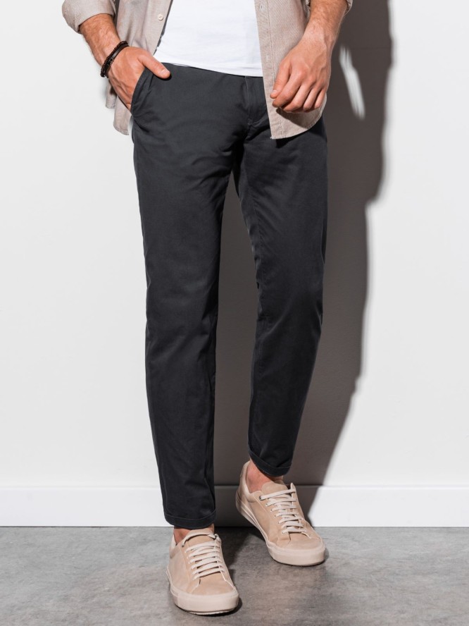 Spodnie męskie chino - czarne V2 P894 - L