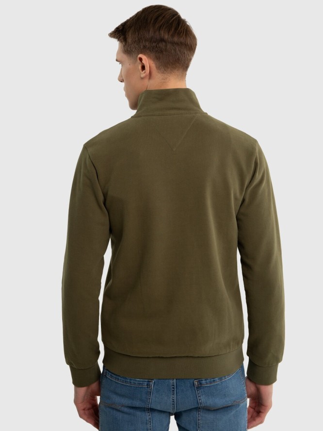 Bluza męska bawełniana na stójce khaki Johnson 303