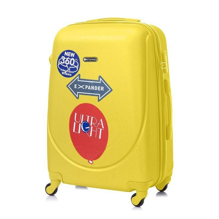 Duża walizka podróżna BETLEWSKI Żółty BWA-001 L