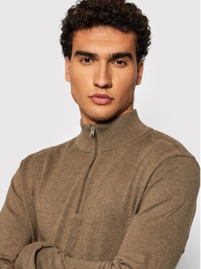 Selected Homme Sweter Berg 16074687 Brązowy Regular Fit