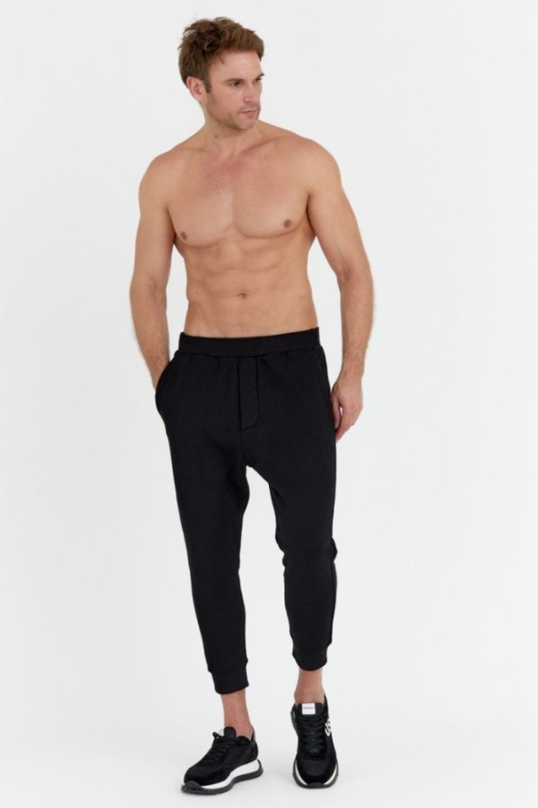 DSQUARED2 Czarne spodnie męskie relax dean joggers