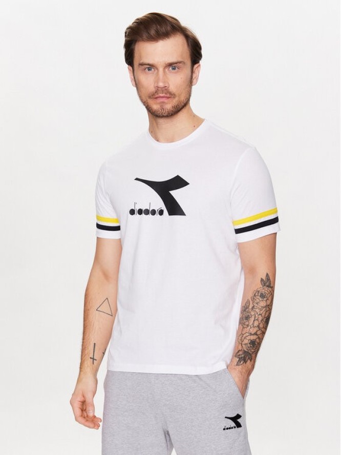 Diadora T-Shirt Ss Slam 102.179298 Biały Regular Fit