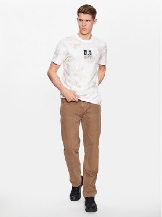 Calvin Klein Jeans T-Shirt Monogram J30J323301 Beżowy Regular Fit
