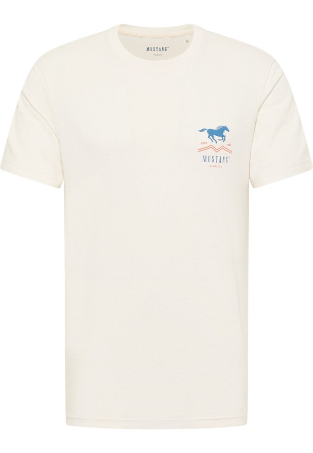 MUSTANG AUSTIN MĘSKI T-SHIRT KOSZULKA LOGO WHISPER WHITE 1014952 2013