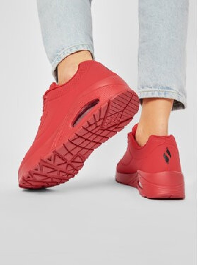 Skechers Sneakersy Uno Stand On Air 52458/RED Czerwony