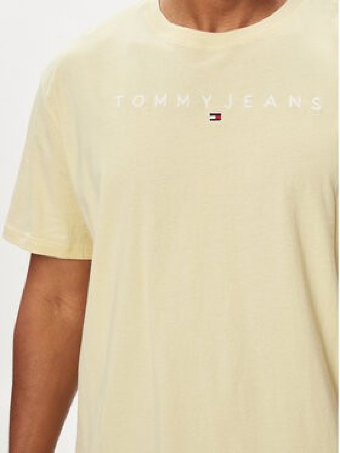 Tommy Jeans T-Shirt Linear Logo DM0DM17993 Żółty Regular Fit