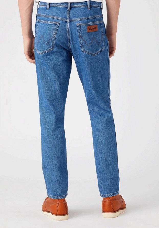 WRANGLER TEXAS TAPER MĘSKIE SPODNIE JEANSOWE ALL IN STONE W12T3831T