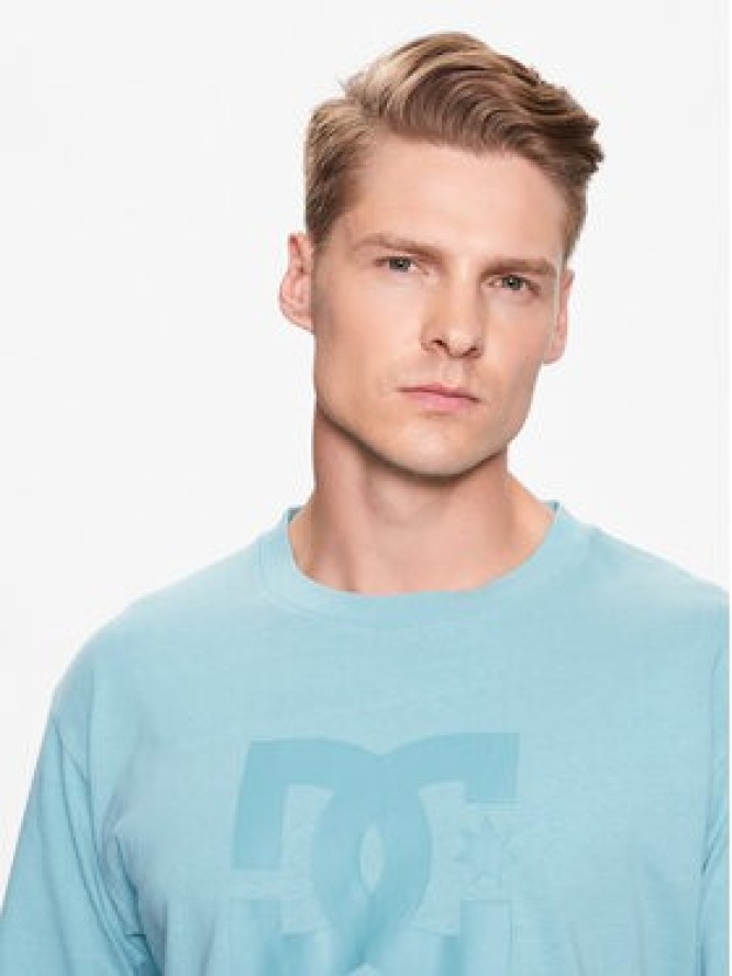 DC T-Shirt Star Pigment Dye ADYZT05223 Niebieski Relaxed Fit