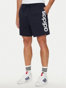 adidas Szorty sportowe AEROREADY Essentials Single Jersey Linear Logo Shorts IC0064 Niebieski Regular Fit