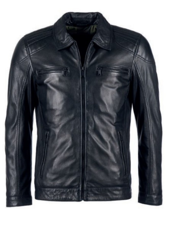 MUSTANG BIKER JACKET MĘSKA KURTKA SKÓRZANA SKÓRA ELEGANCKA NA ZAMEK MU-M242-186