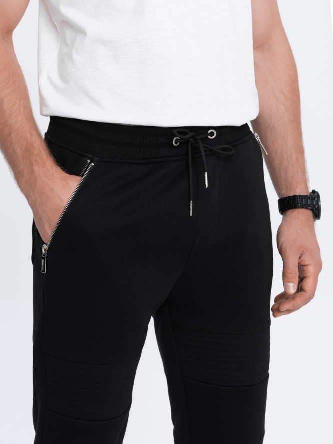 Spodnie męskie dresowe typu jogger - czarne V3 OM-PASK-22FW-004 - XXL