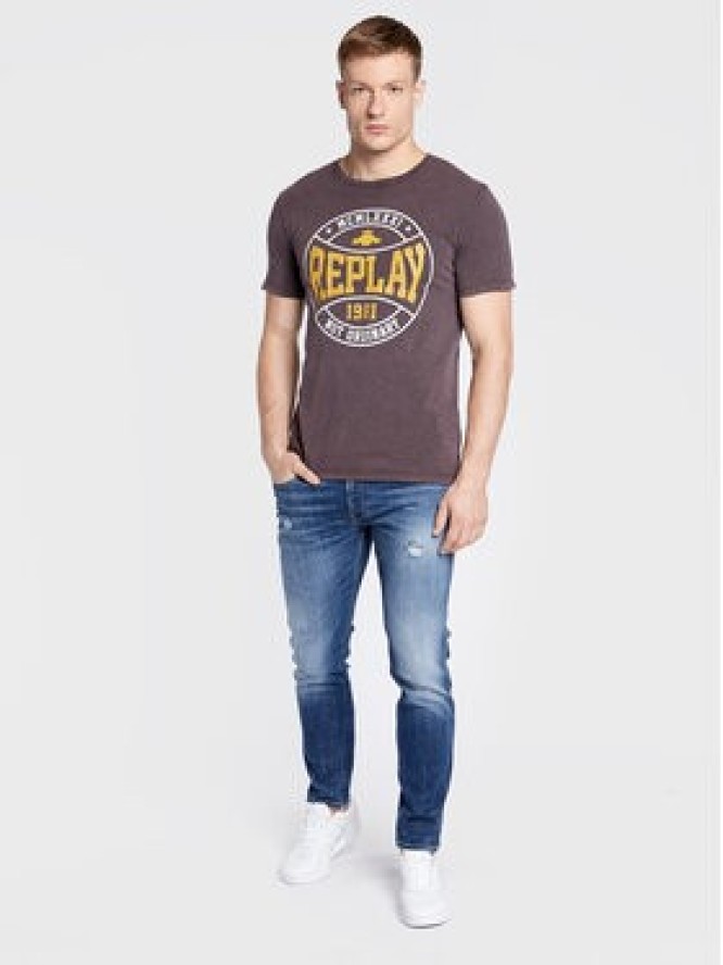 Replay T-Shirt M6292.000.22658LM Fioletowy Regular Fit