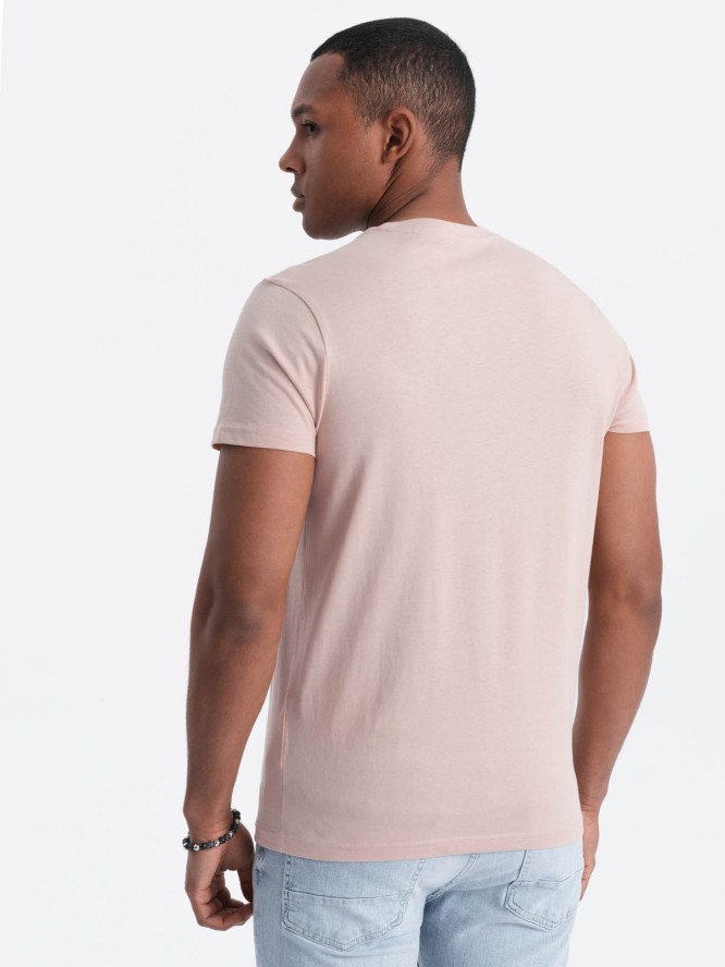 Męski t-shirt bawełniany z nadrukiem California - różowy V2 OM-TSPT-0128 - XXL