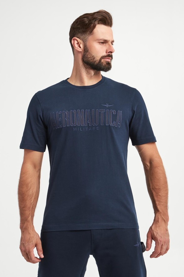 T-shirt męski z logo AERONAUTICA MILITARE