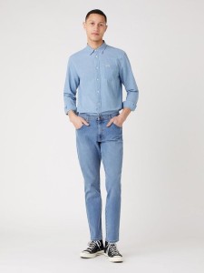 Wrangler Dżinsy "Texas Taper Blue Stones" - Tapered fit - w kolorze niebieskim rozmiar: W31/L32