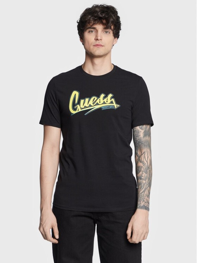 Guess T-Shirt Logo F3GI10 J1314 Czarny Slim Fit