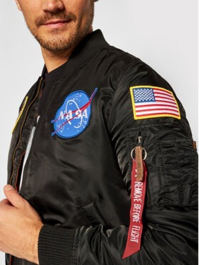 Alpha Industries Kurtka bomber Nasa 166107 Czarny Regular Fit